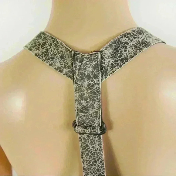 Rag & Bone New York Leather Trim Grey High Low Sleeveless Tank Top - Picture 4 of 7